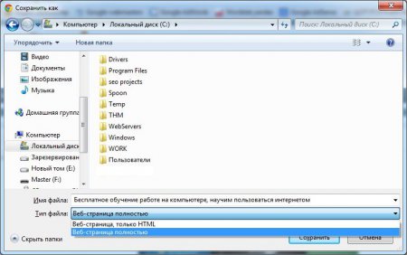 Сохранение веб страницы в Хроме