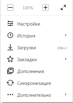 Категория «Дополнительно» панели управления