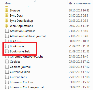 Файлы bookmarks