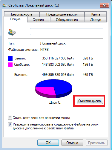 Очистка диска