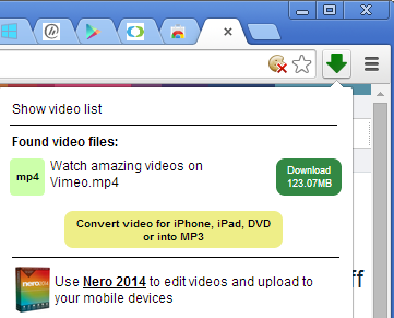 Окно плагина Video Downloader