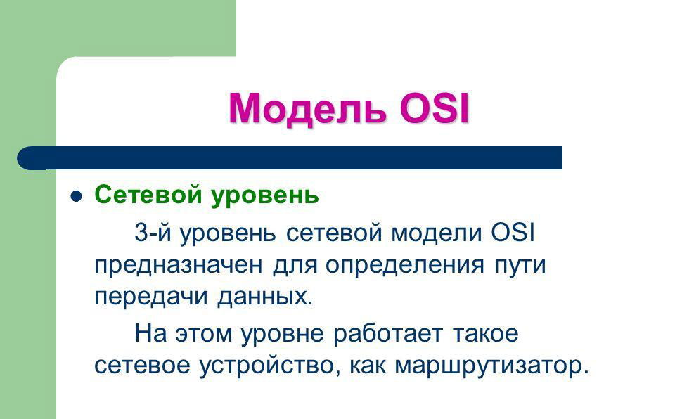 Сетевой этап модели OSI