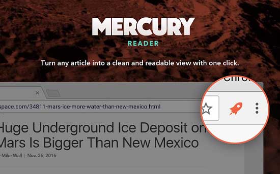 Расширение Mercury Reader для Яндекс.Браузера