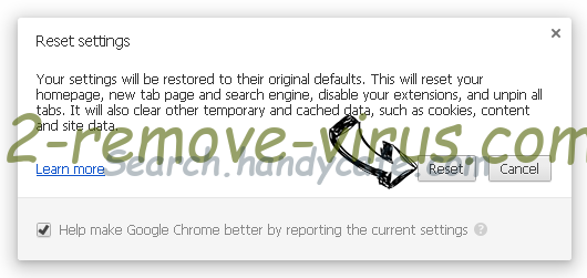 Add-ons Chrome reset