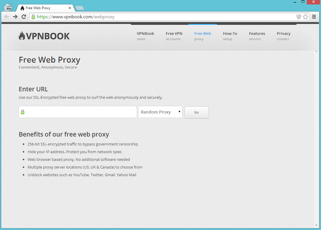 Веб-анонимайзер VPNBOOK.com