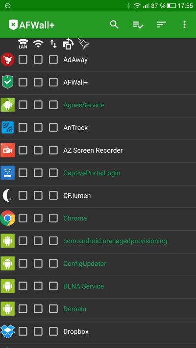 AFWall+: нaстоящий брандмауэр для Android
