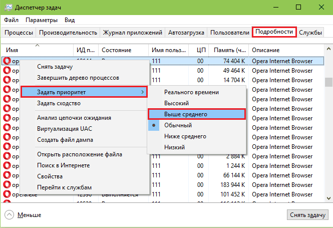 Повышение приоритета процесса.