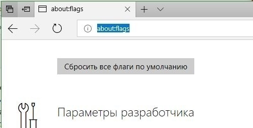 Вход в флаги Edge