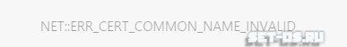 Err cert common name invalid