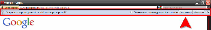 Opera: панель сохранения логинов и паролей