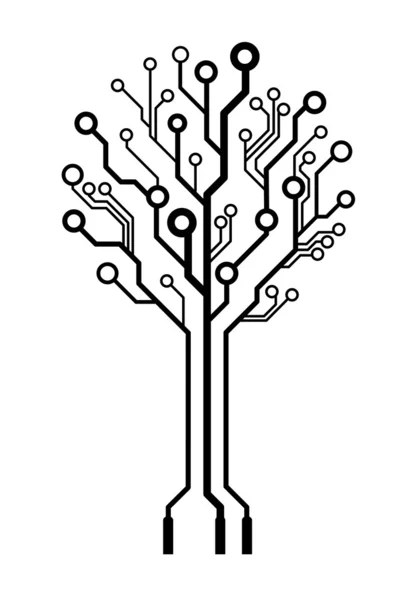 Векторный дерево печатной платы — стоковый вектор