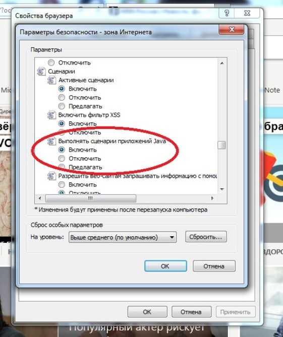 Как включить javascript в internet explorer