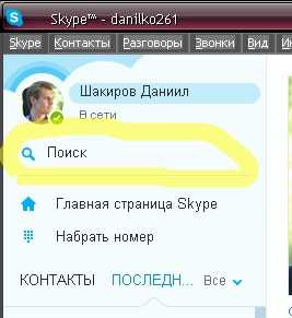 Поиск в скайпе друзей