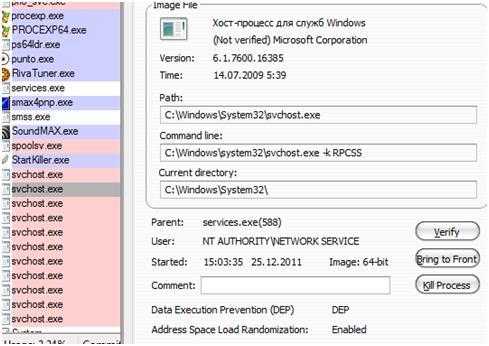 Svchost exe хост процесс для служб windows
