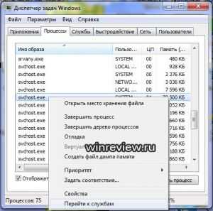 В диспетчере задач много svchost